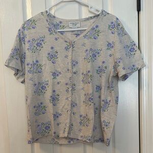 Amanda Stewart Outfitters Floral Button-Up Blouse pajama set